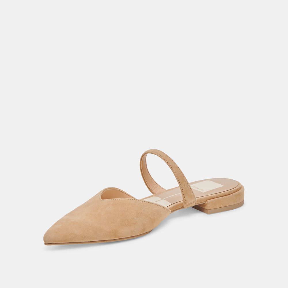 Dolce Vita Kanika Suede Women Flats Brown | US-345127FNV