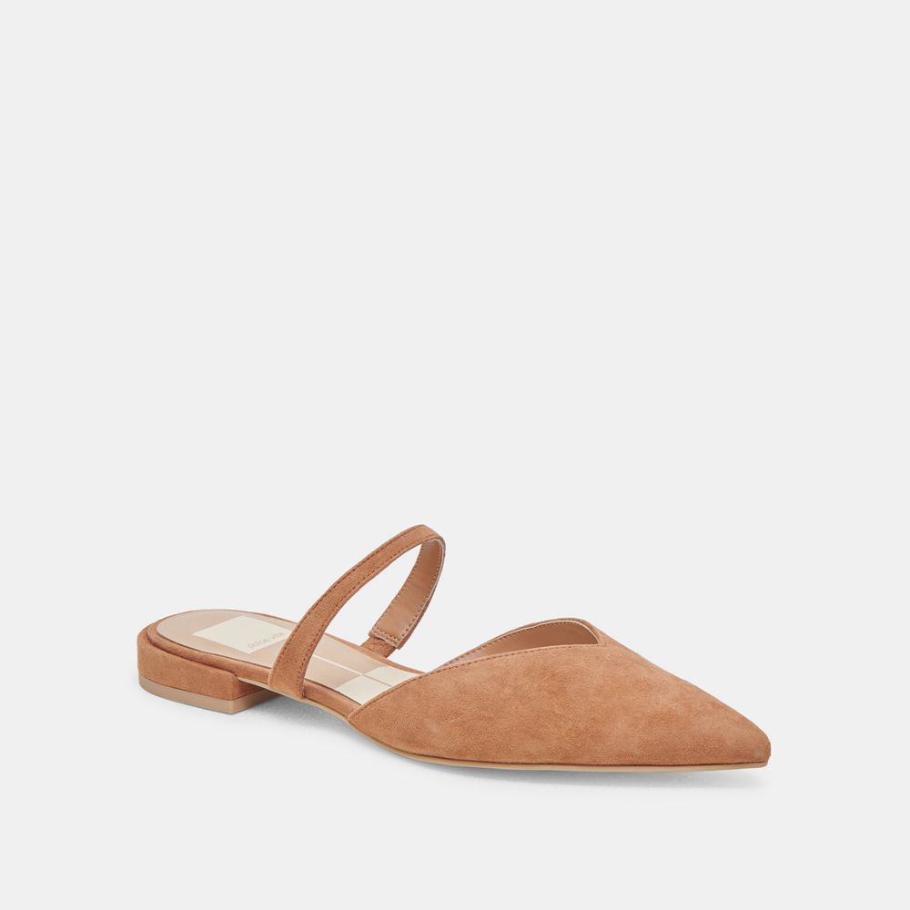 Dolce Vita Kanika Suede Women Flats Brown | US-901287YNI