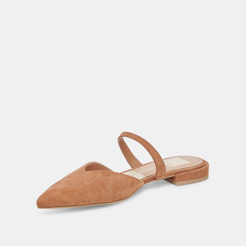 Dolce Vita Kanika Suede Women Flats Brown | US-901287YNI