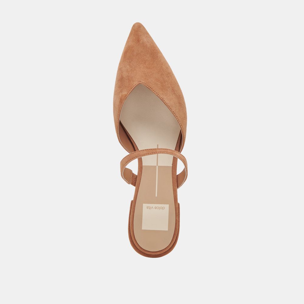 Dolce Vita Kanika Suede Women Flats Brown | US-901287YNI