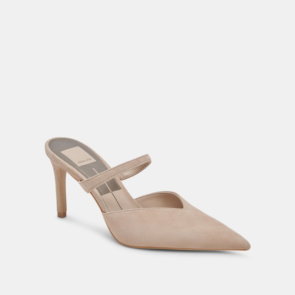 Dolce Vita Kanika Suede Women Heels Beige | US-254708IAO