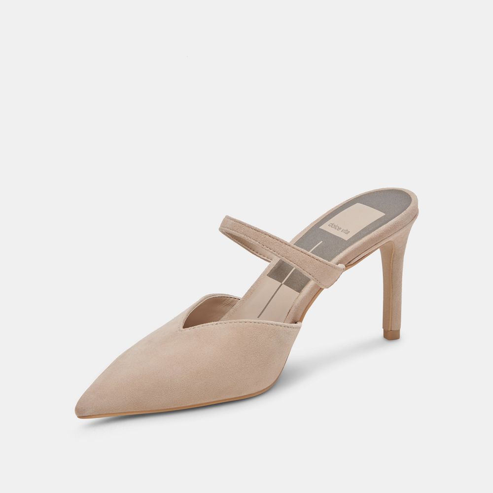 Dolce Vita Kanika Suede Women Heels Beige | US-254708IAO