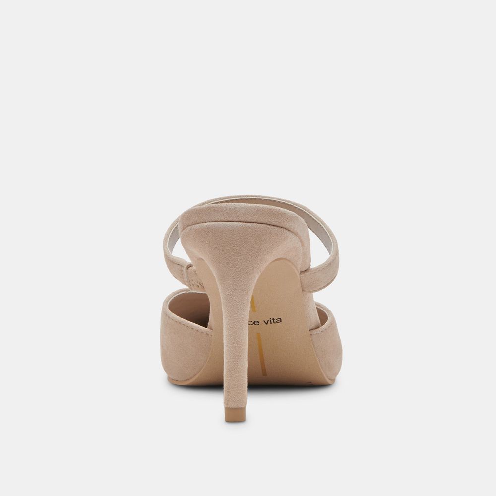 Dolce Vita Kanika Suede Women Heels Beige | US-254708IAO