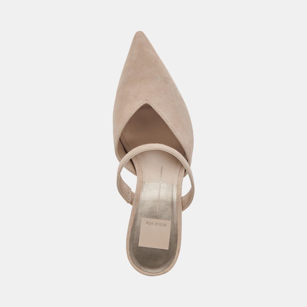 Dolce Vita Kanika Suede Women Heels Beige | US-254708IAO