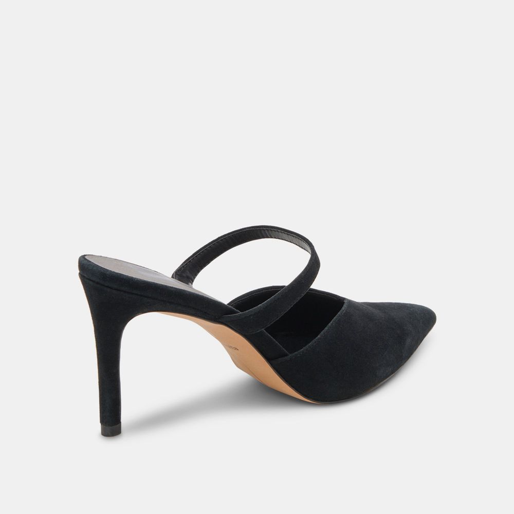 Dolce Vita Kanika Suede Women Heels Black | US-238750EMU