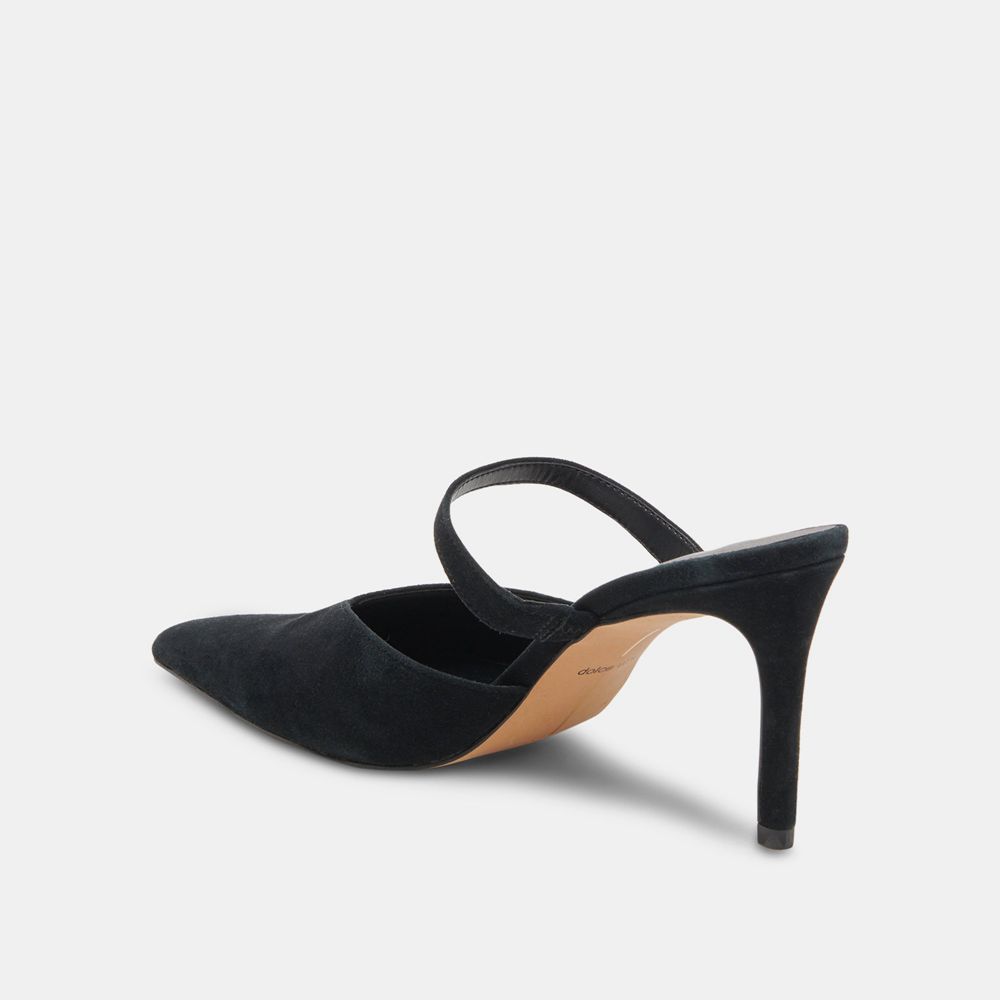 Dolce Vita Kanika Suede Women Heels Black | US-238750EMU