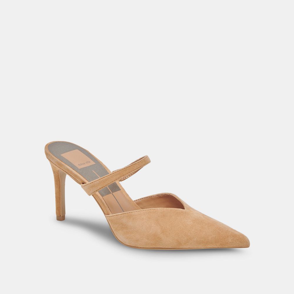 Dolce Vita Kanika Suede Women Heels Brown | US-758263DAX