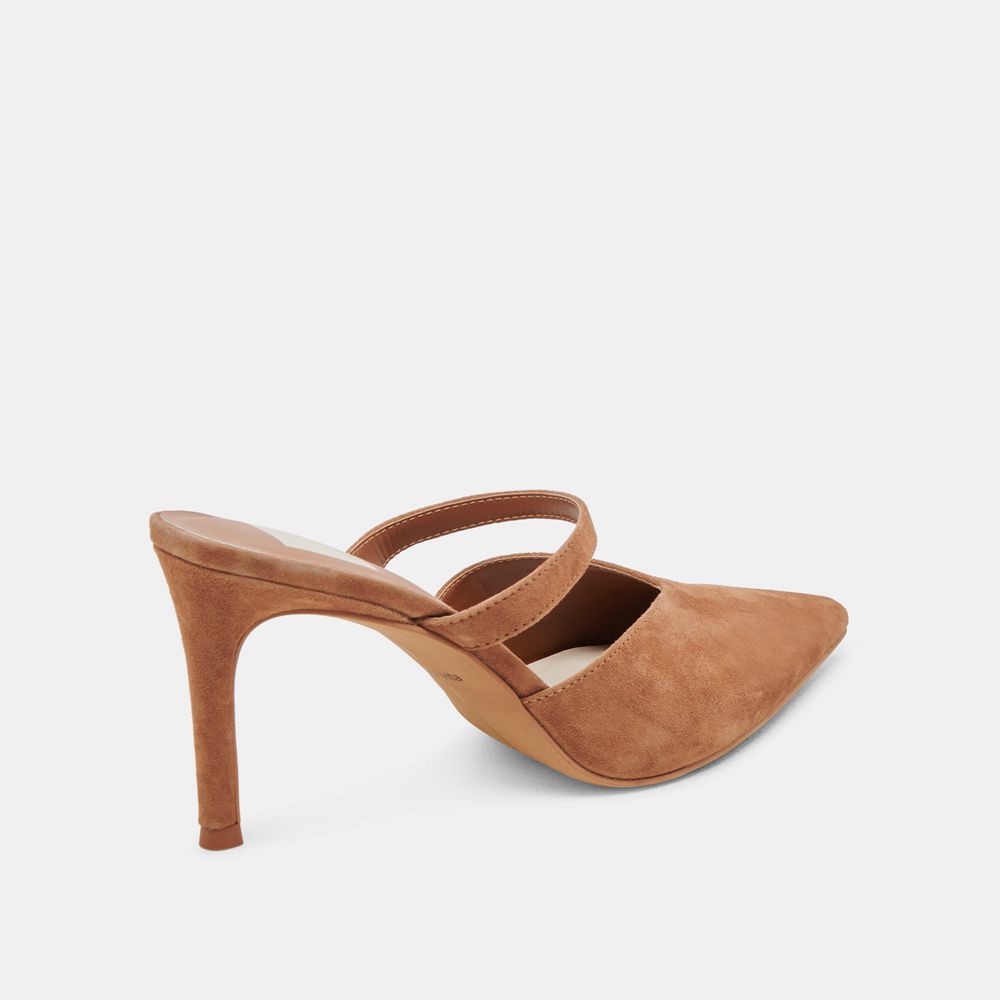 Dolce Vita Kanika Suede Women Heels Brown | US-012645CJN