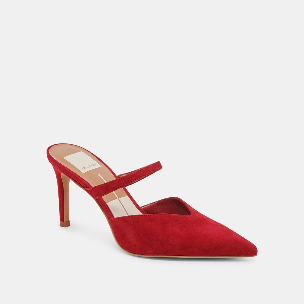 Dolce Vita Kanika Suede Women Heels Red | US-742689POZ