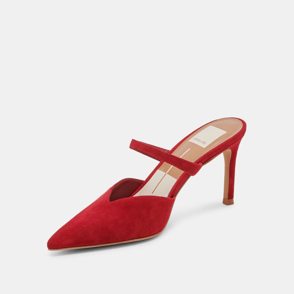 Dolce Vita Kanika Suede Women Heels Red | US-742689POZ