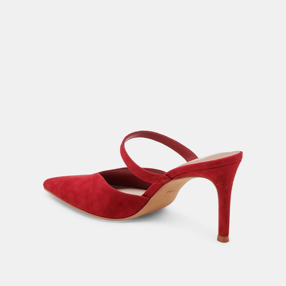 Dolce Vita Kanika Suede Women Heels Red | US-742689POZ