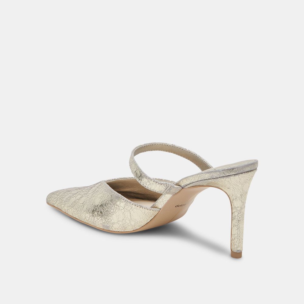 Dolce Vita Kanika Wide Leather Women Heels Platinum | US-163205MCY