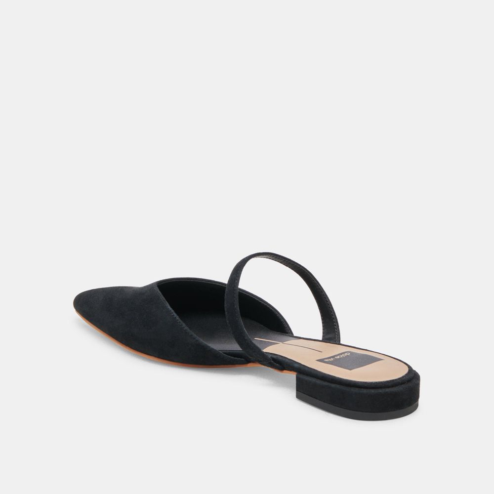 Dolce Vita Kanika Wide Suede Women Flats Black | US-401526XNO