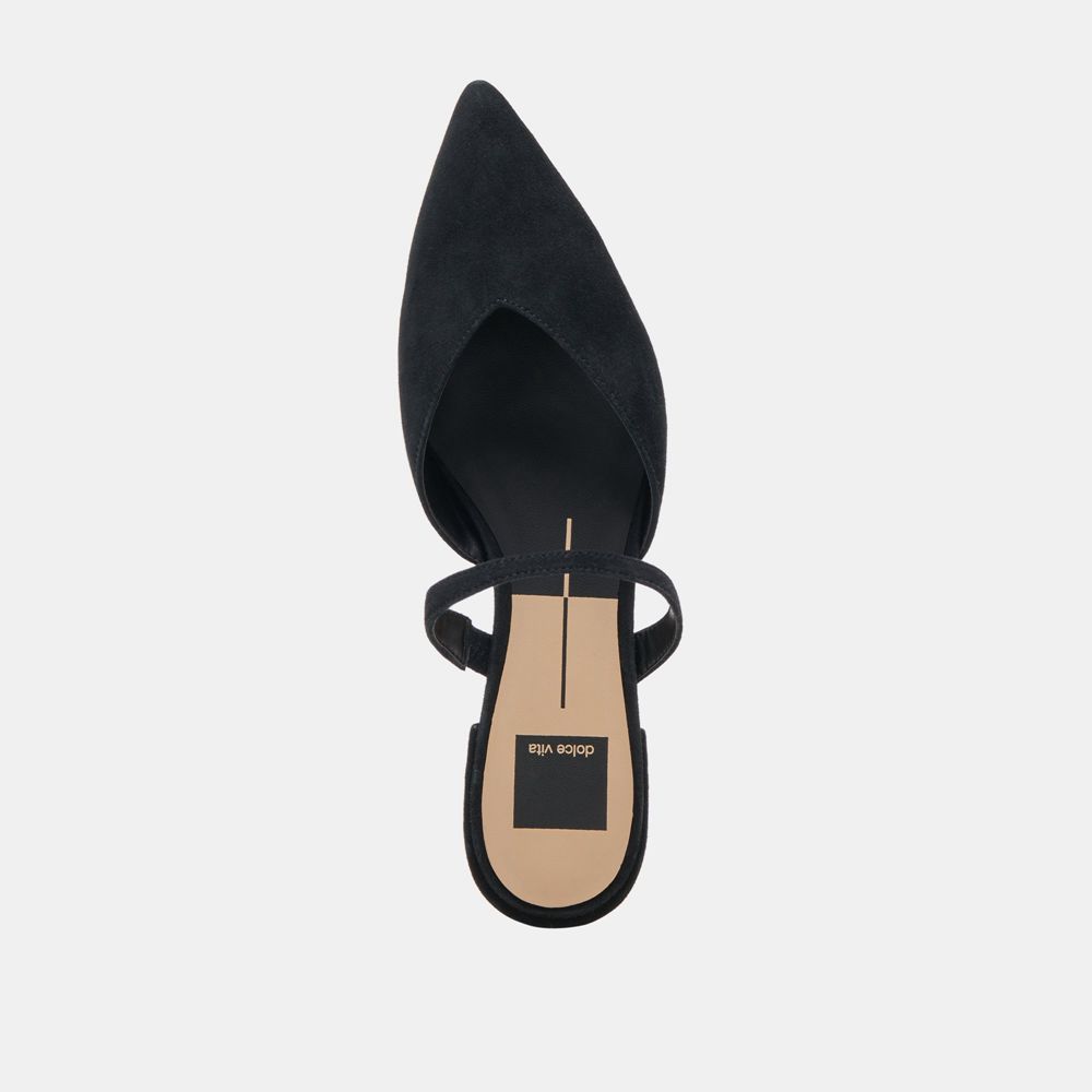 Dolce Vita Kanika Wide Suede Women Flats Black | US-401526XNO