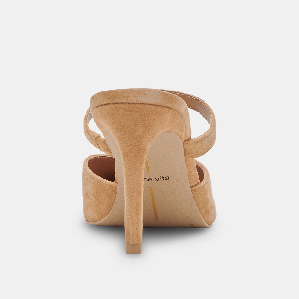 Dolce Vita Kanika Wide Suede Women Heels Brown | US-368047LEM