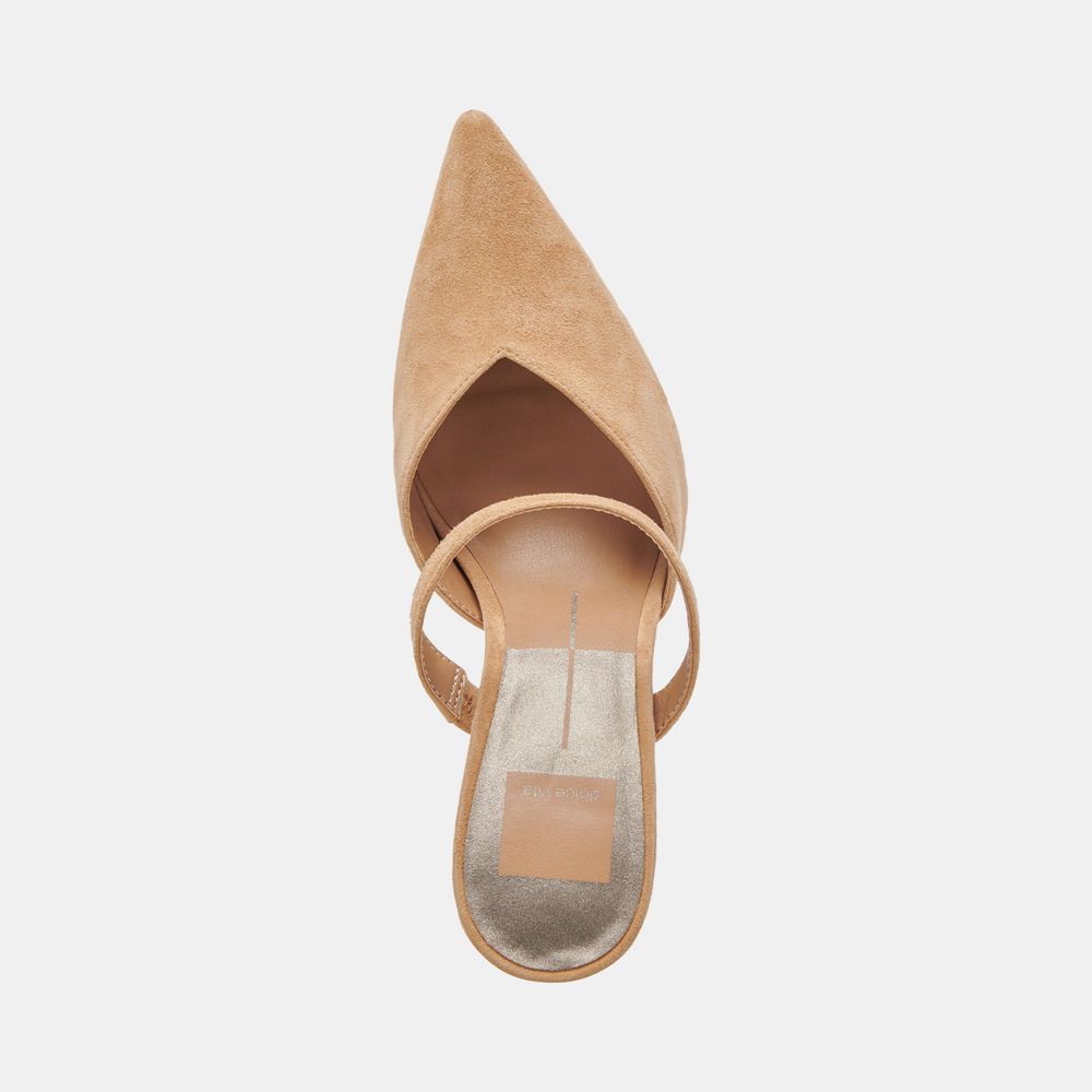 Dolce Vita Kanika Wide Suede Women Heels Brown | US-368047LEM