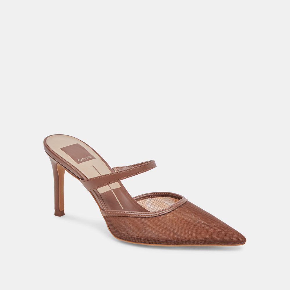 Dolce Vita Katik Mesh Women Heels Chocolate | US-815426CWK