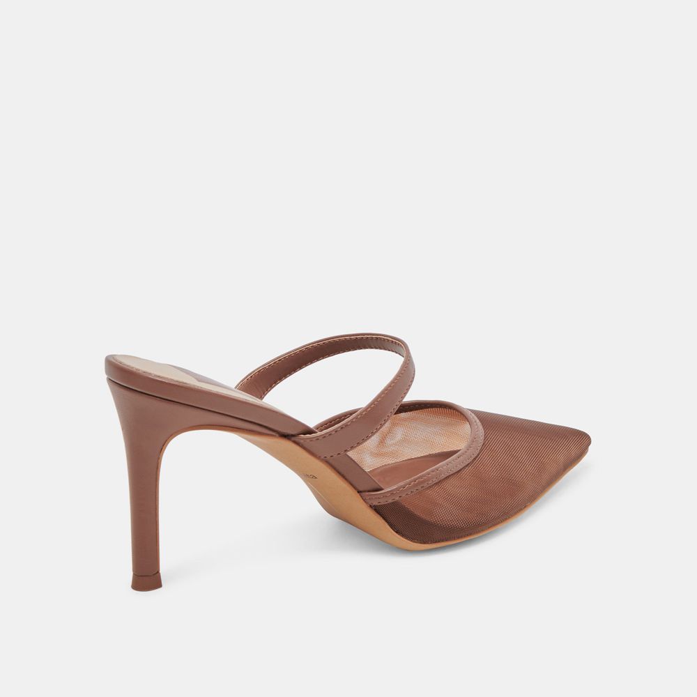 Dolce Vita Katik Mesh Women Heels Chocolate | US-815426CWK