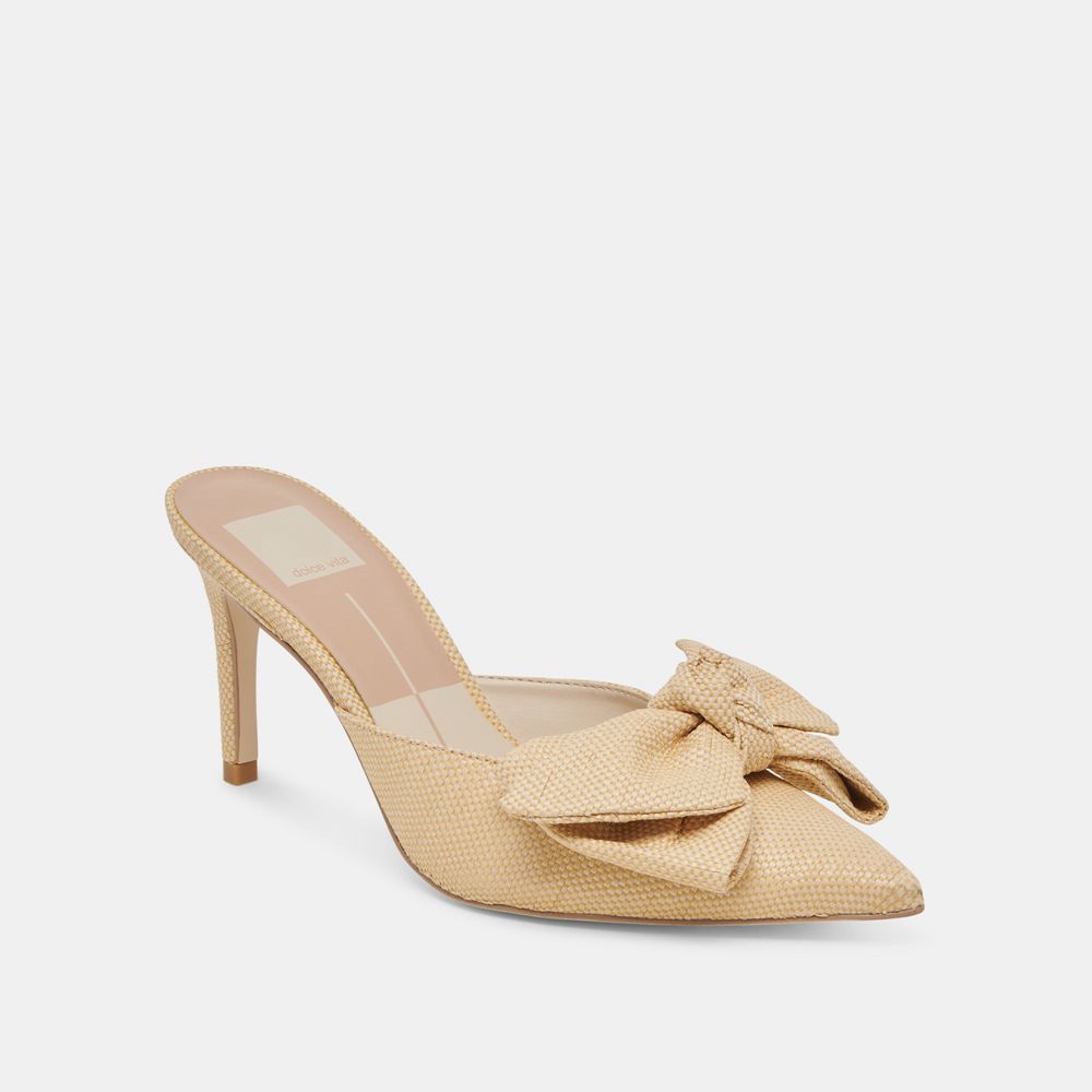 Dolce Vita Kayli Raffia Women Heels Light Brown | US-296435YQK