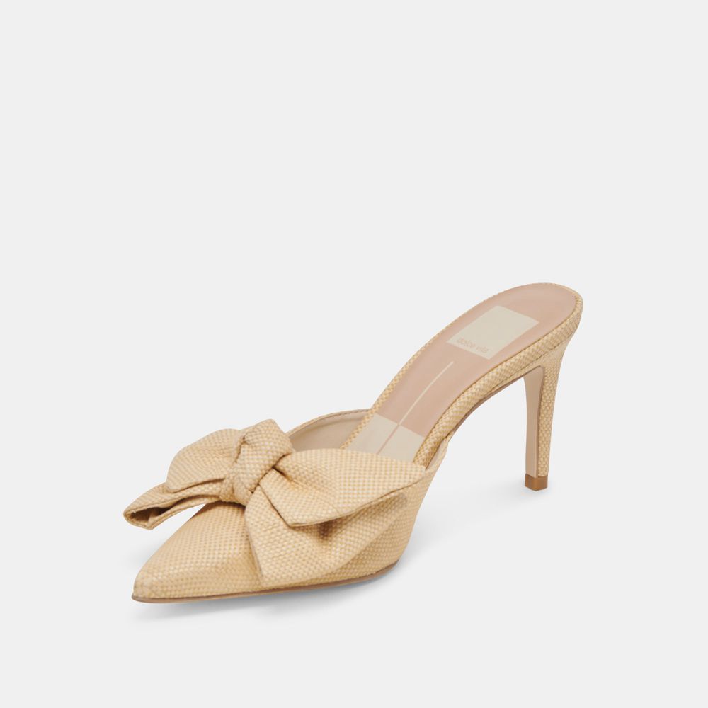 Dolce Vita Kayli Raffia Women Heels Light Brown | US-296435YQK