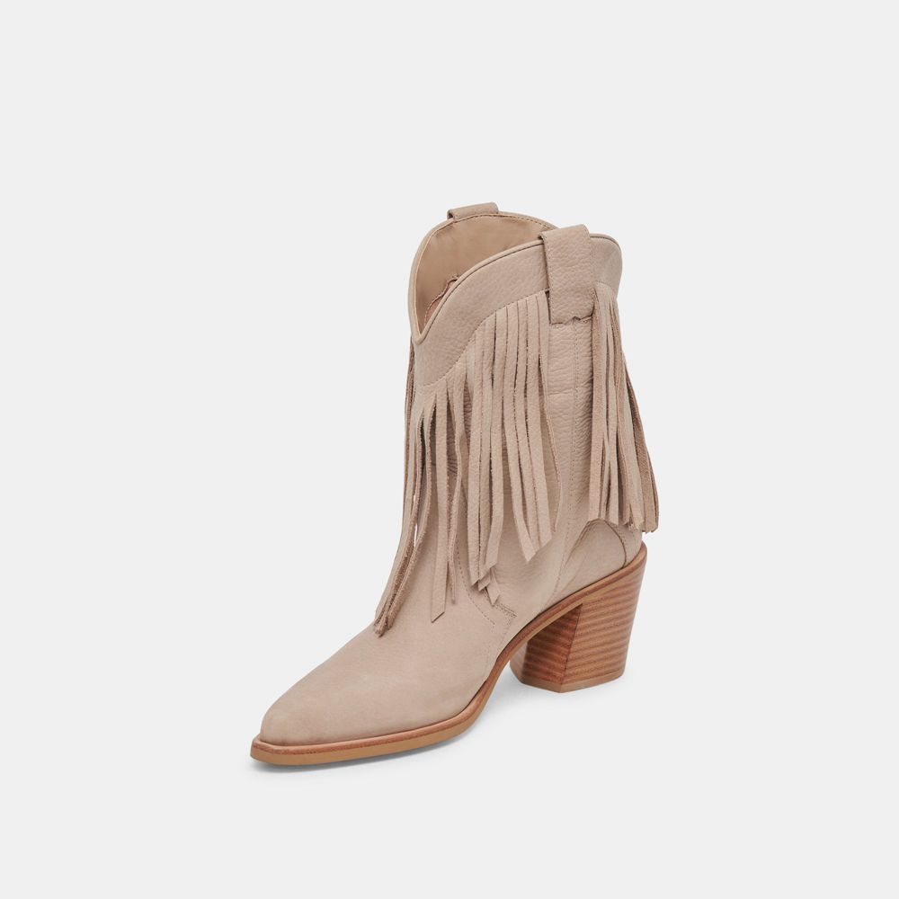 Dolce Vita Kaylie Nubuck Women Western Boots Beige | US-106439GZR