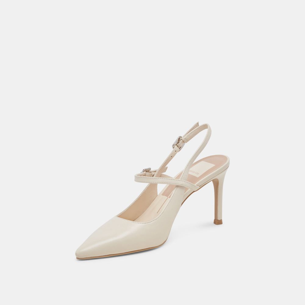 Dolce Vita Kellen Leather Women Heels Cream | US-549068GLK