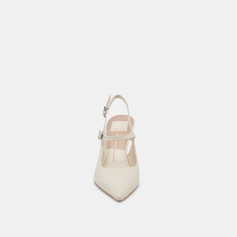 Dolce Vita Kellen Leather Women Heels Cream | US-549068GLK