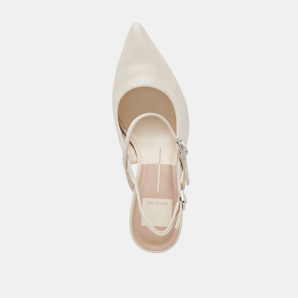 Dolce Vita Kellen Leather Women Heels Cream | US-549068GLK