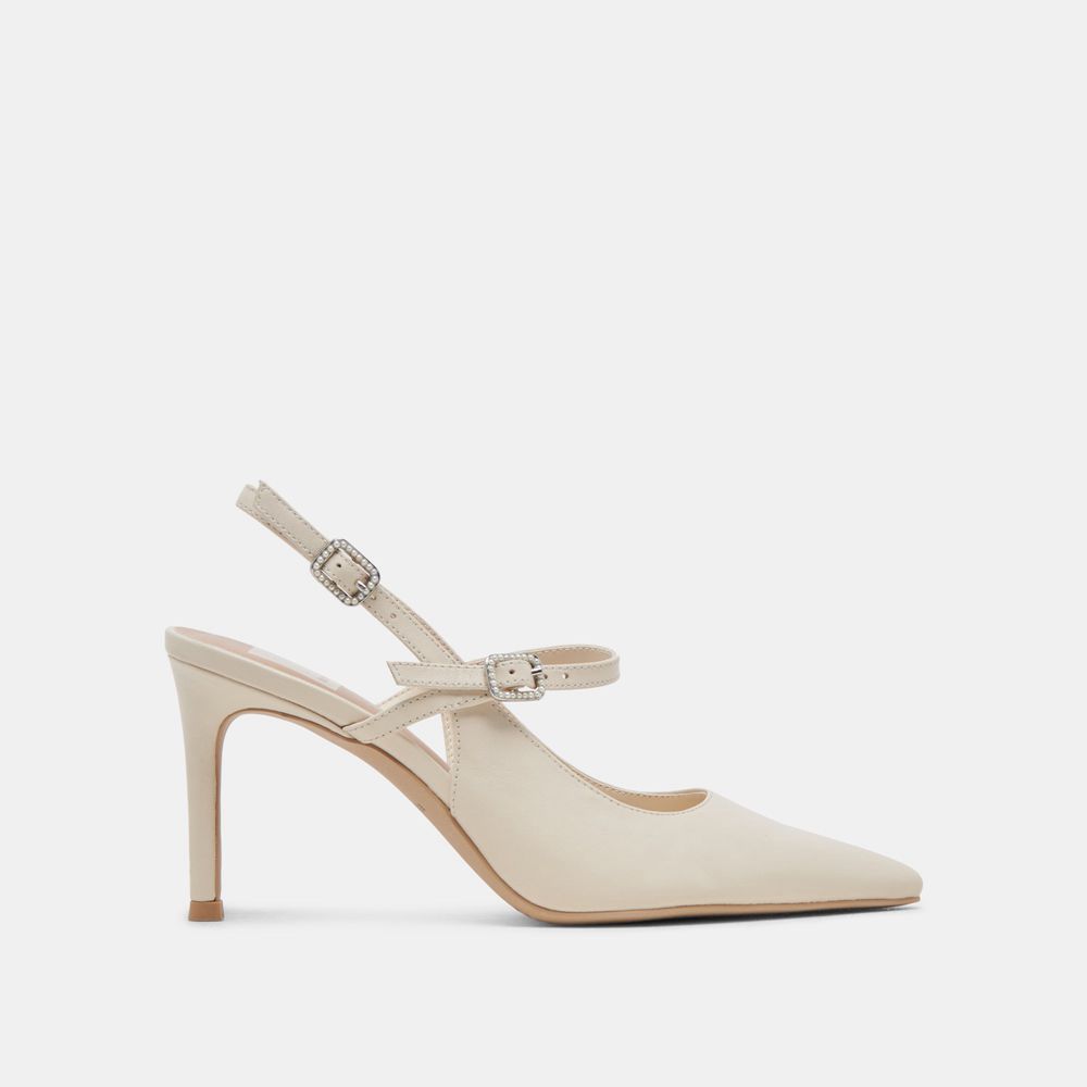 Dolce Vita Kellen Leather Women Heels Cream | US-549068GLK