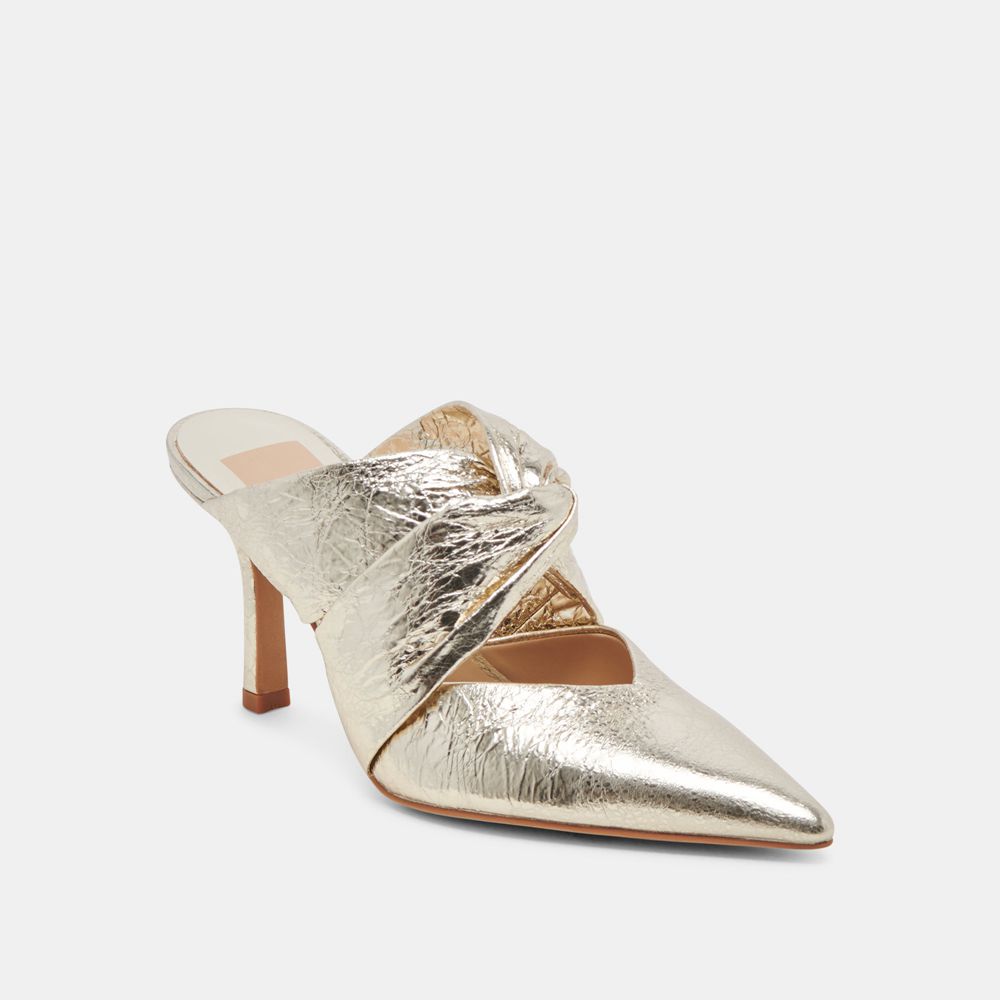 Dolce Vita Kelsy Leather Women Heels Platinum | US-793205LNT