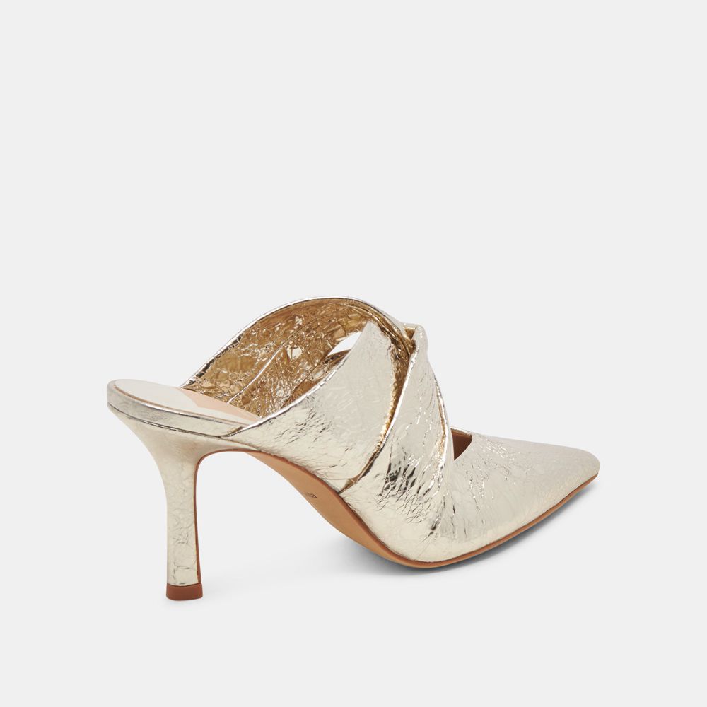 Dolce Vita Kelsy Leather Women Heels Platinum | US-793205LNT