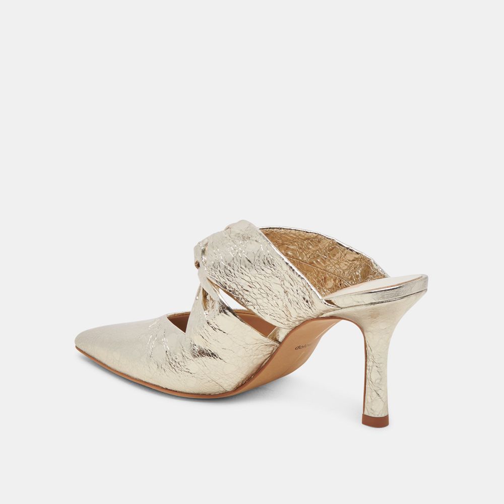 Dolce Vita Kelsy Leather Women Heels Platinum | US-793205LNT