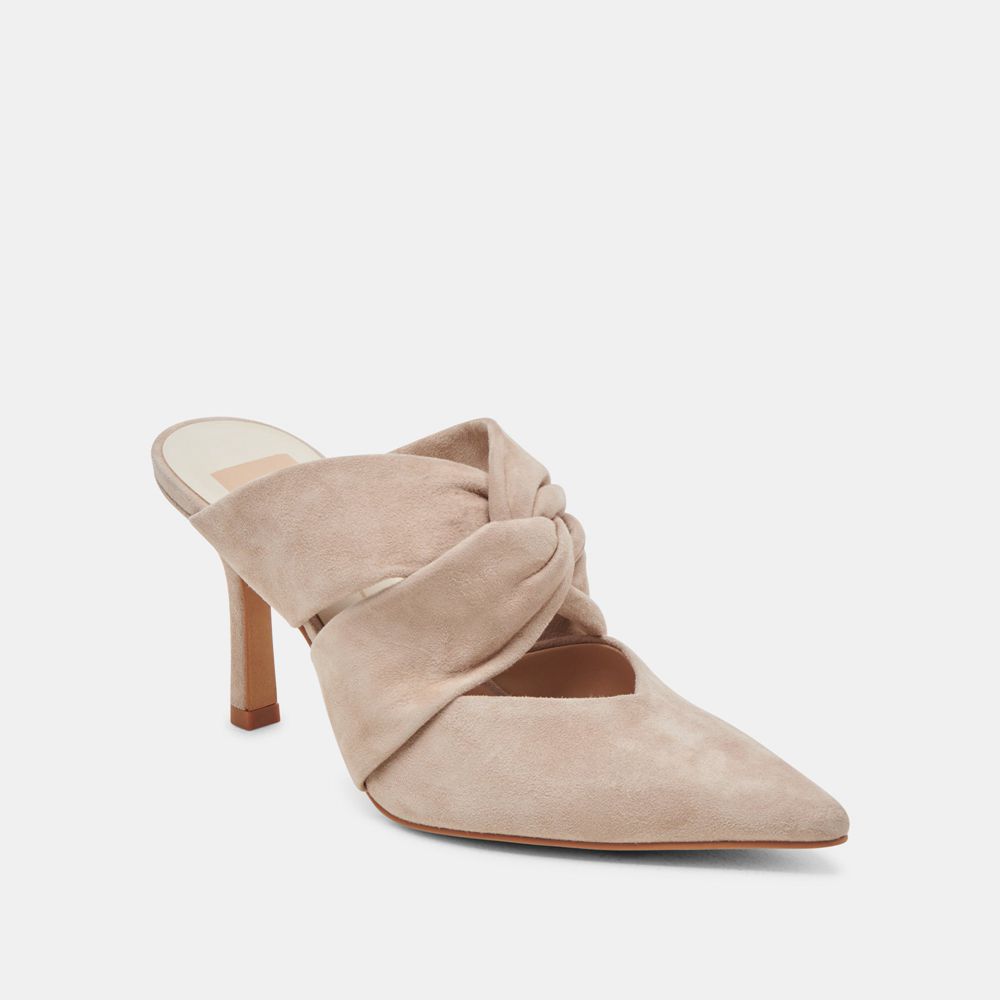 Dolce Vita Kelsy Suede Women Heels Beige | US-462871GWM