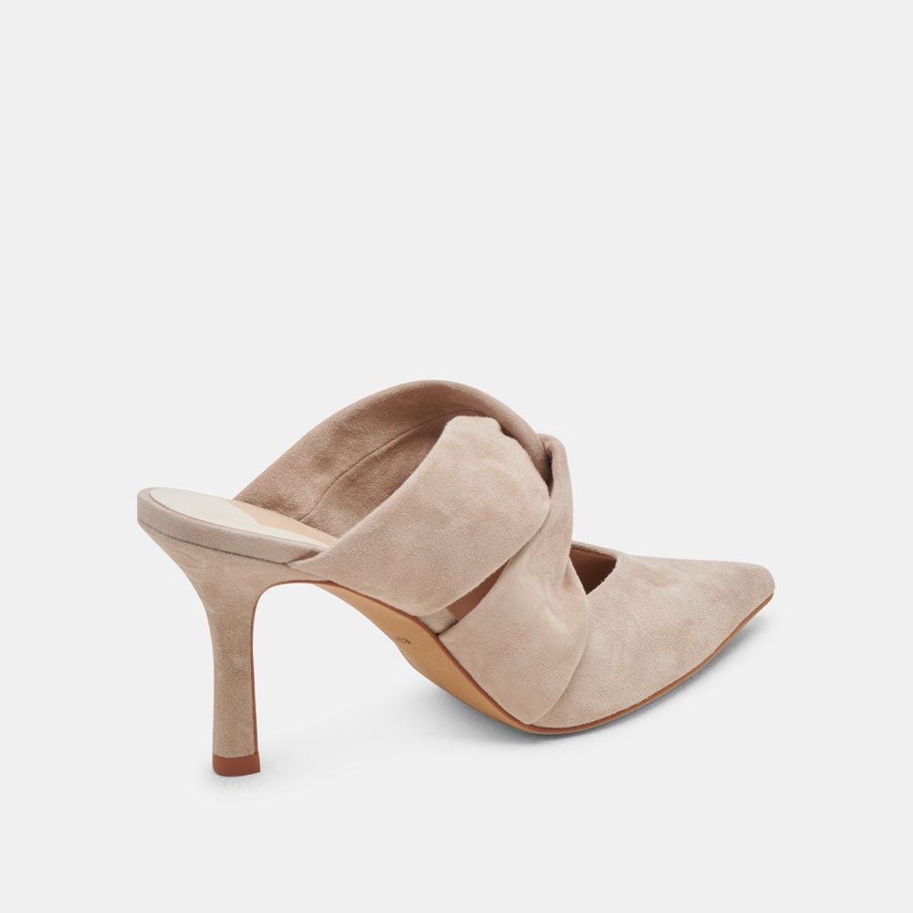 Dolce Vita Kelsy Suede Women Heels Beige | US-462871GWM