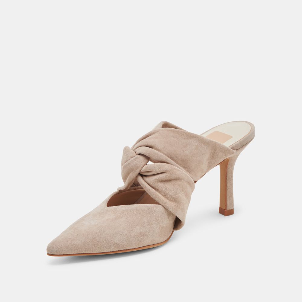 Dolce Vita Kelsy Suede Women Heels Beige | US-462871GWM