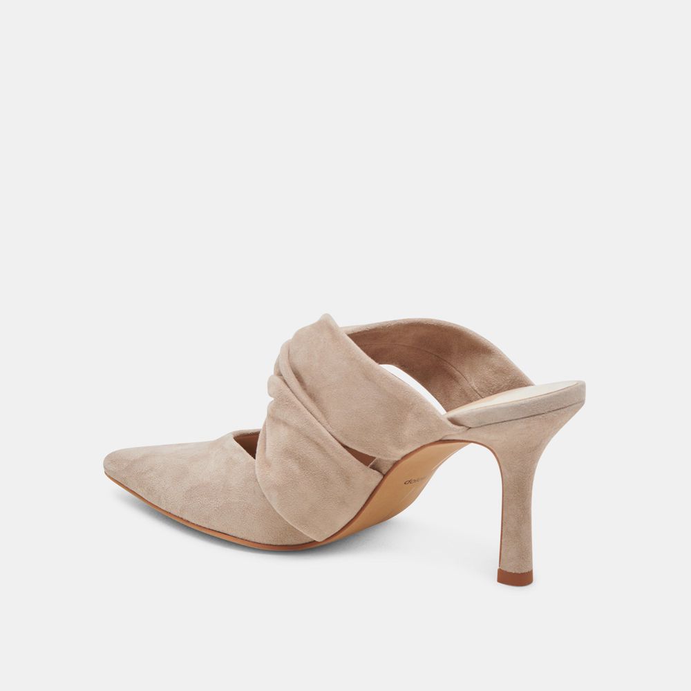 Dolce Vita Kelsy Suede Women Heels Beige | US-462871GWM