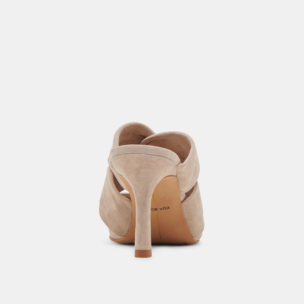 Dolce Vita Kelsy Suede Women Heels Beige | US-462871GWM