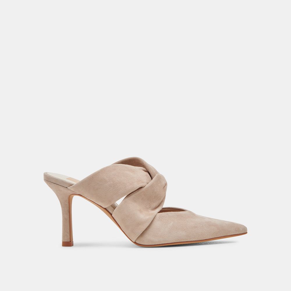 Dolce Vita Kelsy Suede Women Heels Beige | US-462871GWM