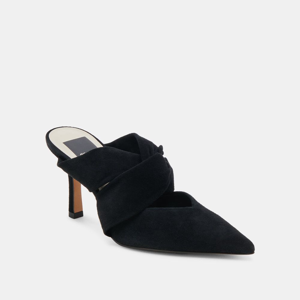 Dolce Vita Kelsy Suede Women Heels Black | US-962530DVZ