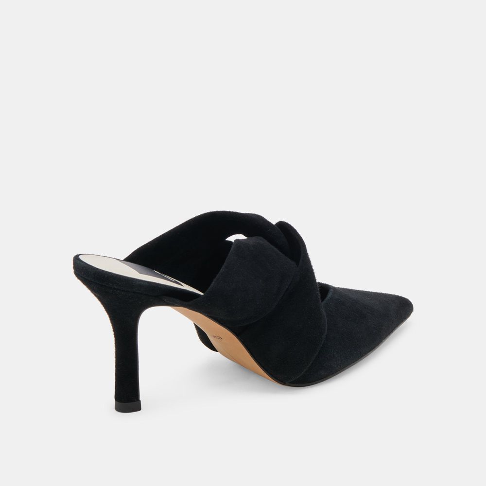 Dolce Vita Kelsy Suede Women Heels Black | US-962530DVZ