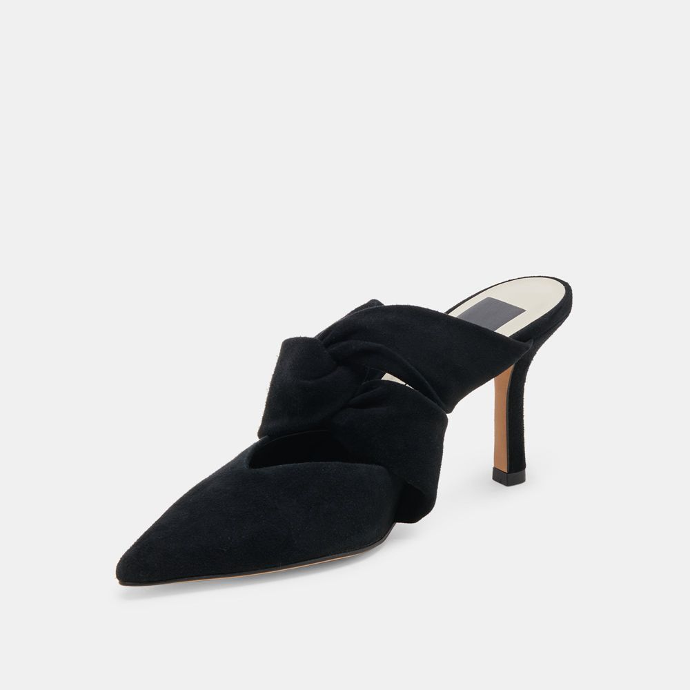 Dolce Vita Kelsy Suede Women Heels Black | US-962530DVZ