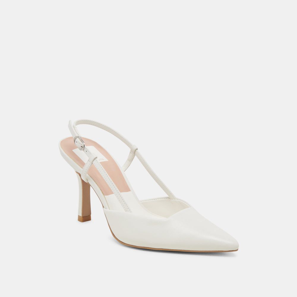 Dolce Vita Kim Leather Women Heels White | US-157843RDE