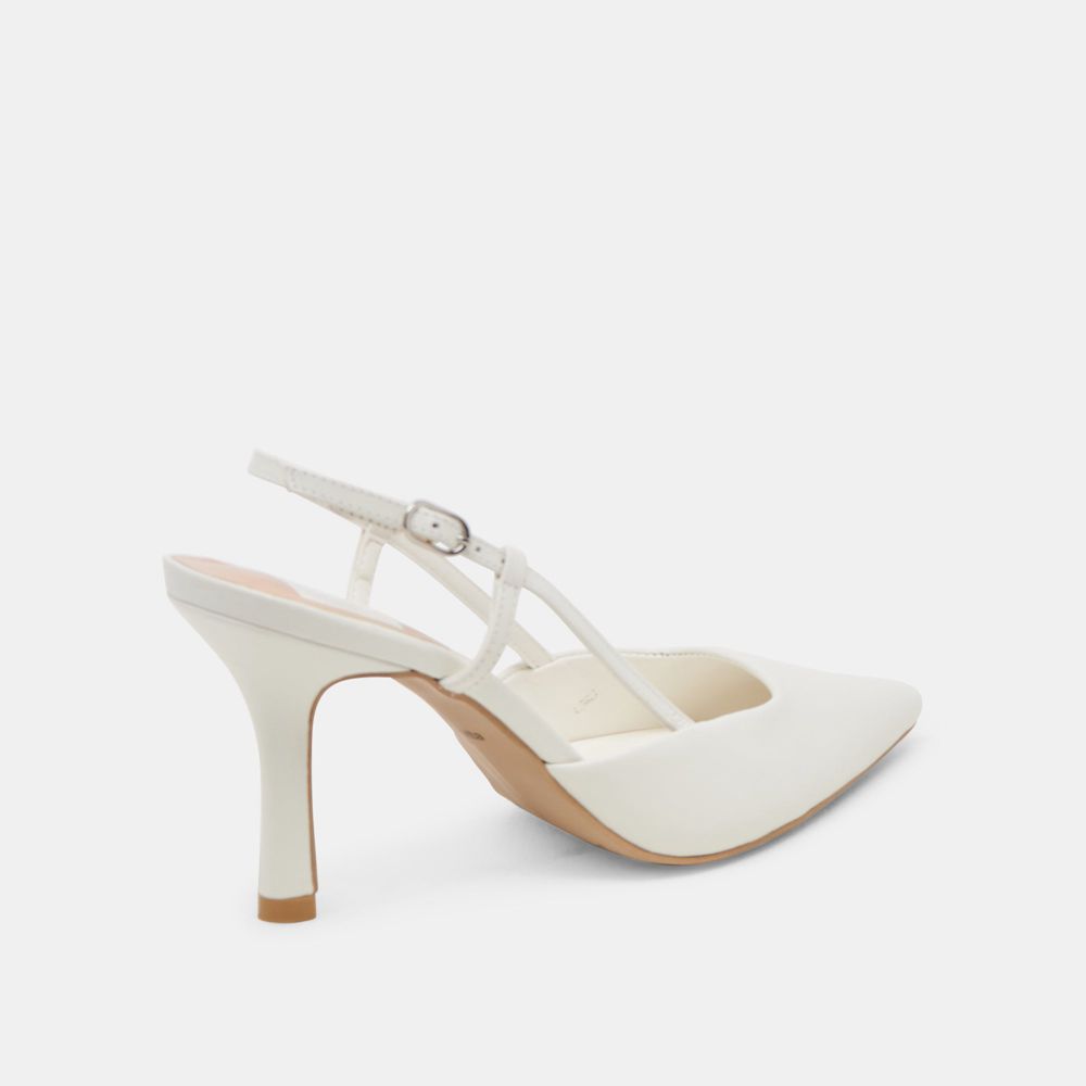 Dolce Vita Kim Leather Women Heels White | US-157843RDE