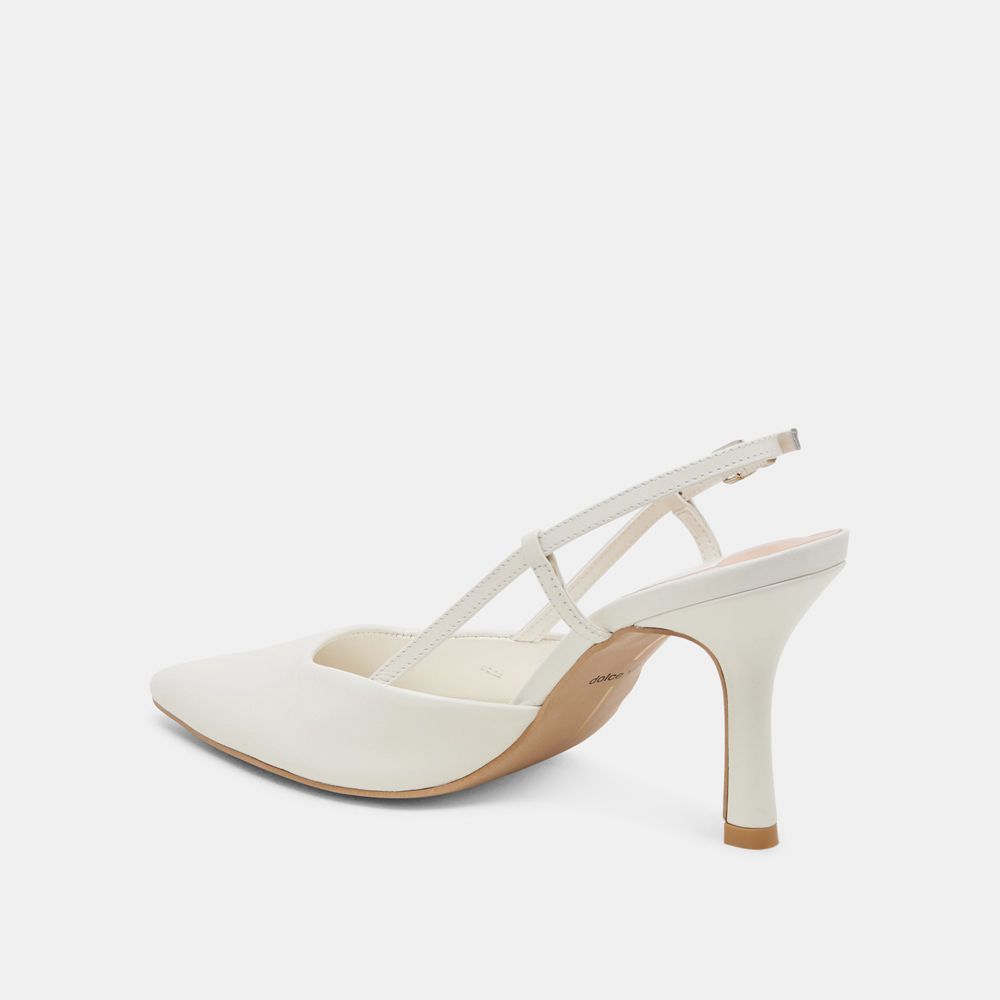 Dolce Vita Kim Leather Women Heels White | US-157843RDE