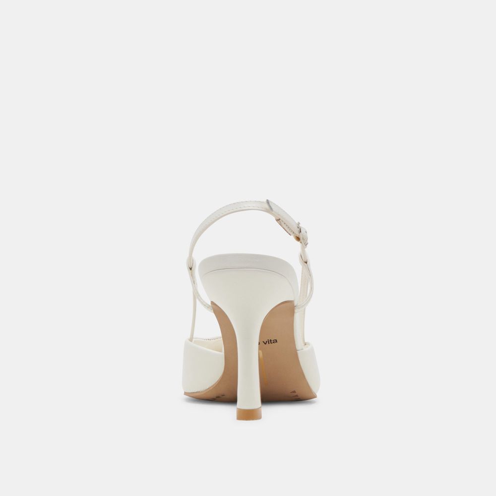 Dolce Vita Kim Leather Women Heels White | US-157843RDE