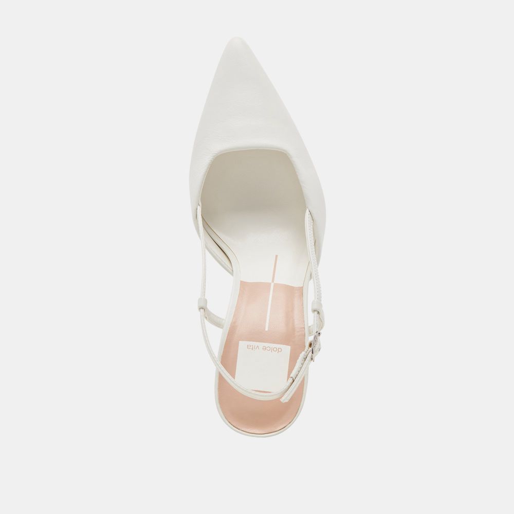 Dolce Vita Kim Leather Women Heels White | US-157843RDE