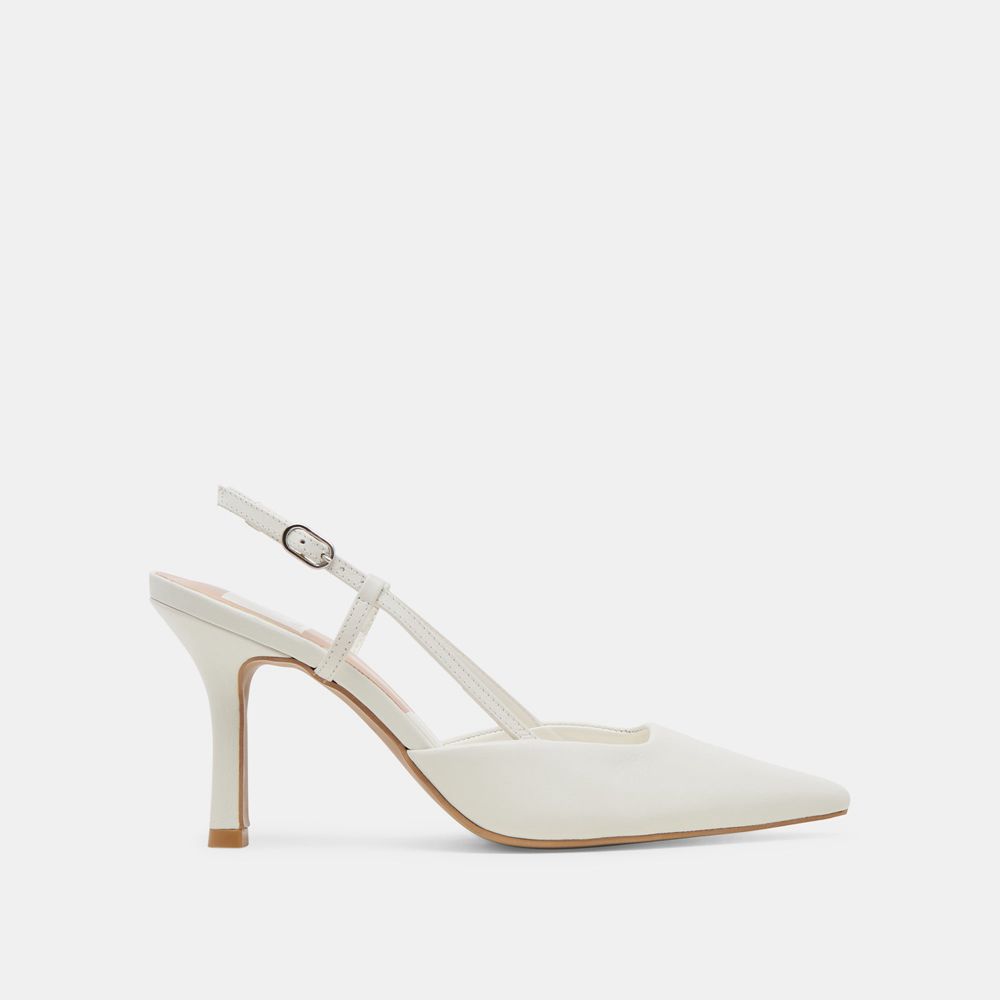 Dolce Vita Kim Leather Women Heels White | US-157843RDE