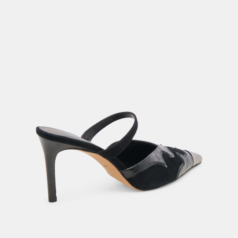 Dolce Vita Klover Suede Women Heels Black | US-324901XYZ