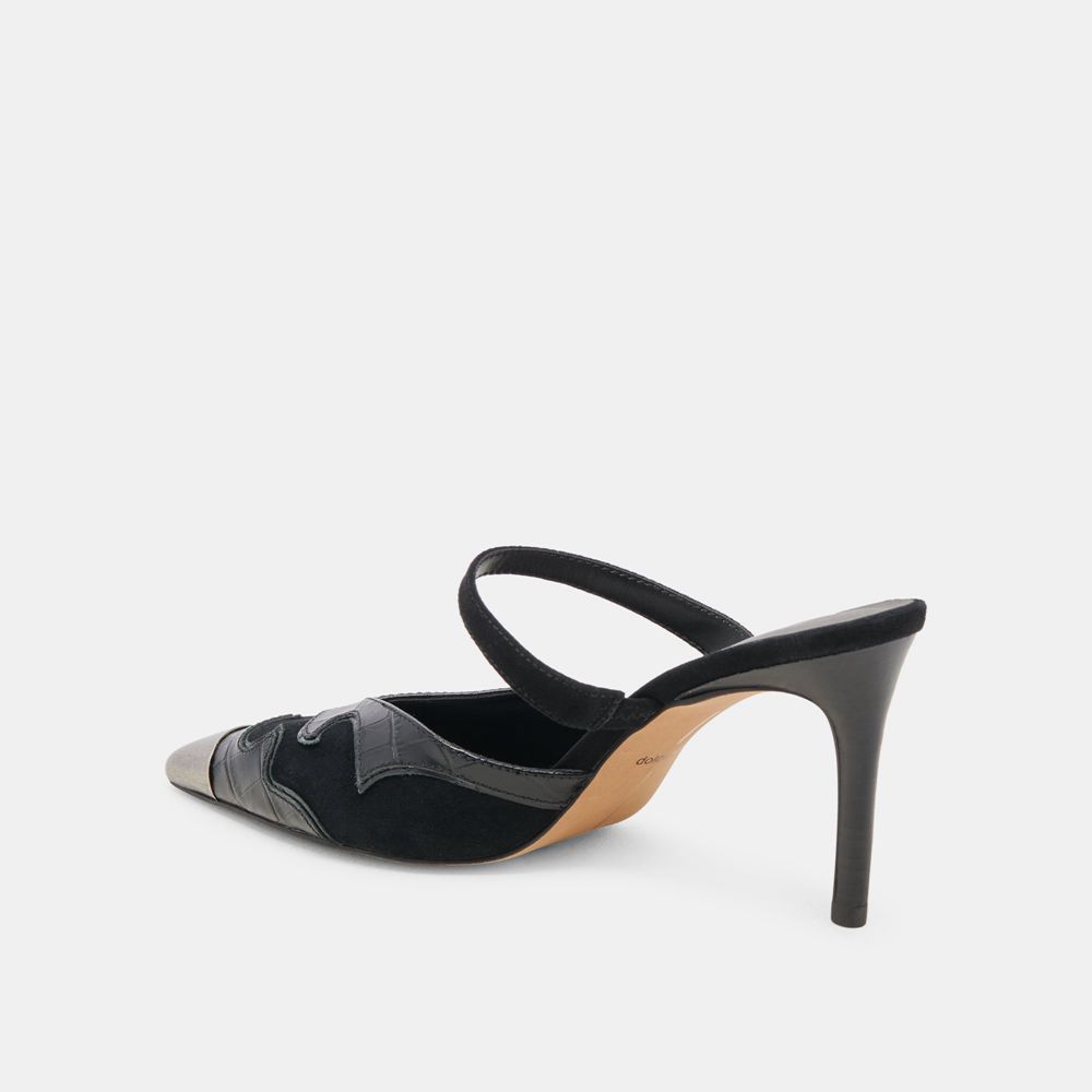 Dolce Vita Klover Suede Women Heels Black | US-324901XYZ