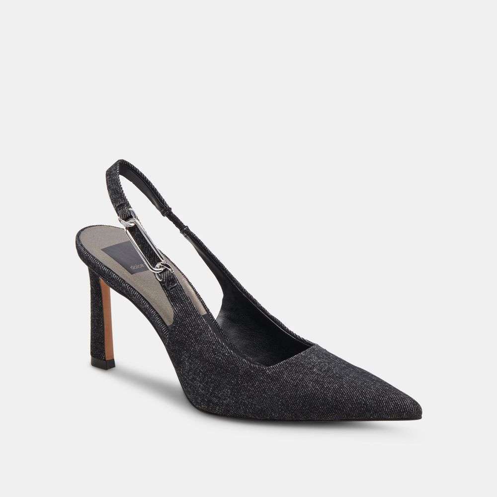 Dolce Vita Krista Denim Women Heels Black | US-310278PJR